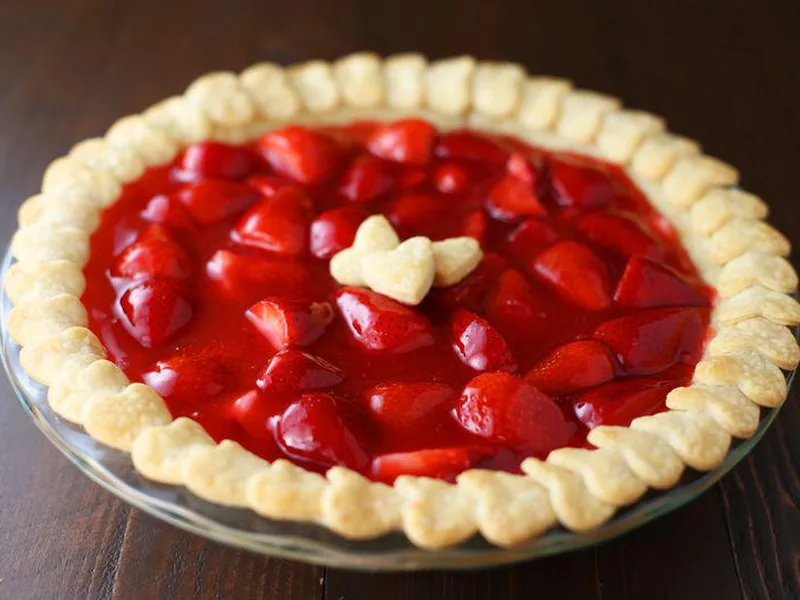 Sugar-Free Strawberry Pie with Heart Cutouts