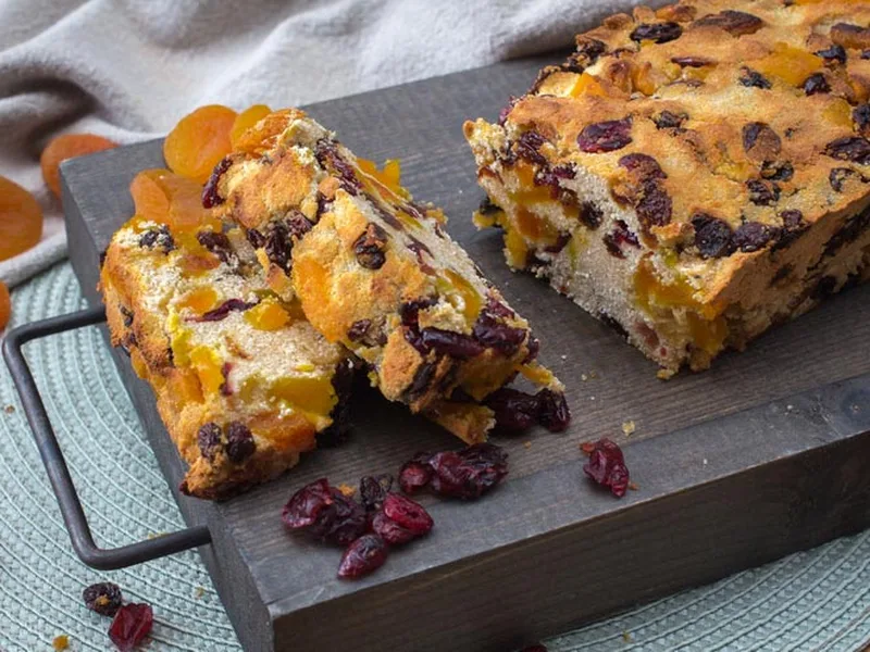 Cinnamon Spice Mixed Dried Fruit Cake with Almond Flour