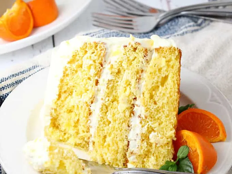 Easy Pineapple Orange Layer Cake with Whipped Cream Frosting