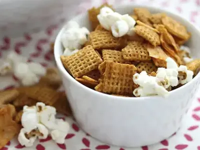 Thai Pumpkin Chex Mix with Curry Paste and Coconut