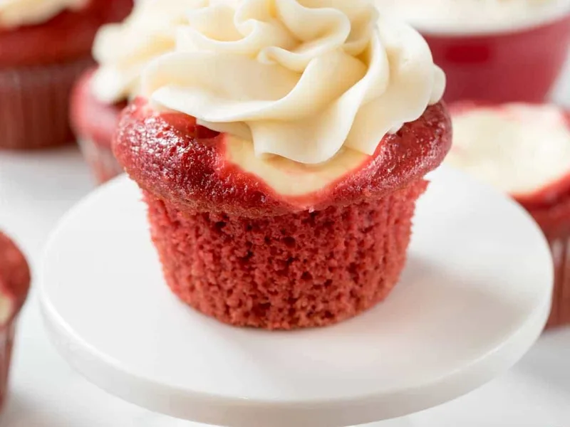 Red Velvet Cheesecake Cupcakes with Cream Cheese Frosting