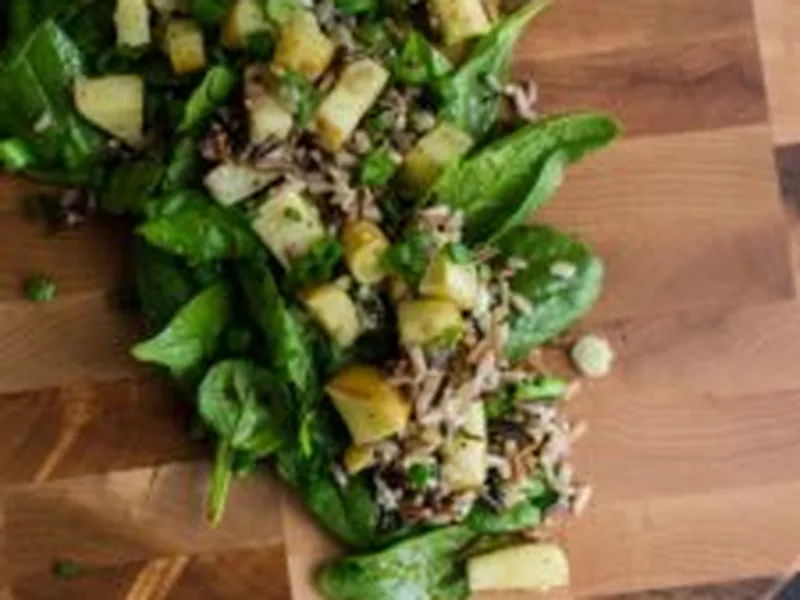 Honey Roasted Parsnip Wild Rice Spinach Salad