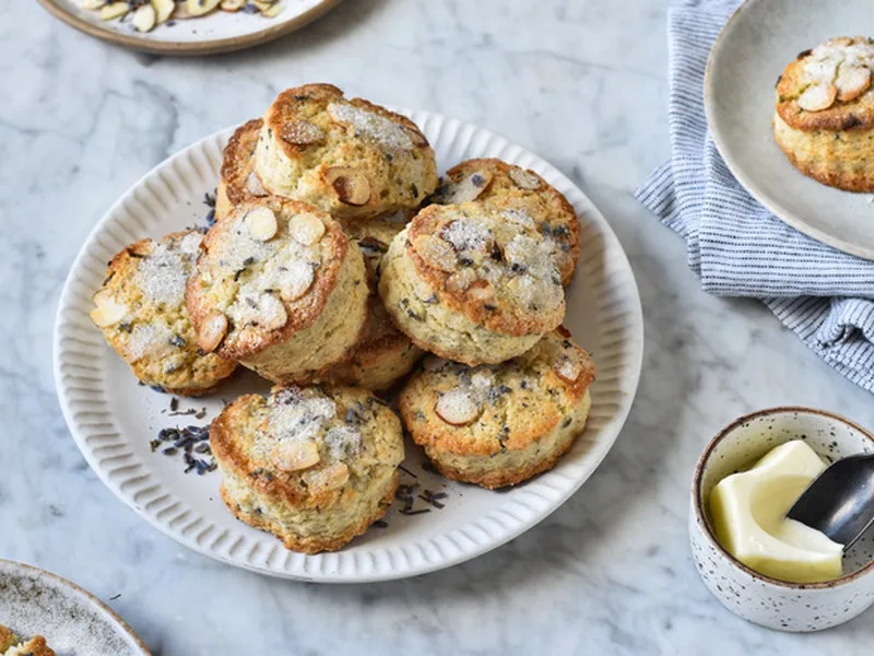 Lavender Almond Scones with Lemon Zest