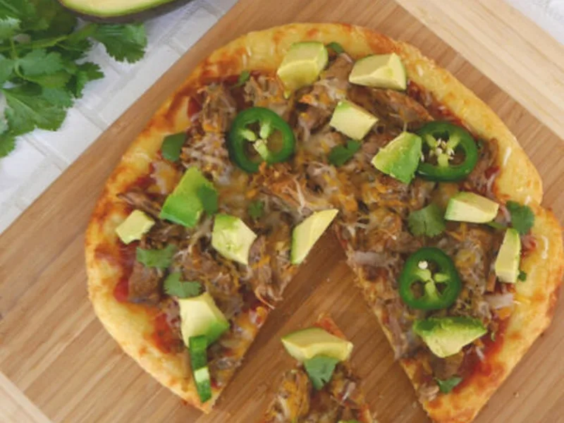 Low Carb Mexican Pizza with Almond Crust