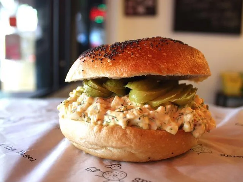 Classic Egg Salad Bagel with Fresh Dill