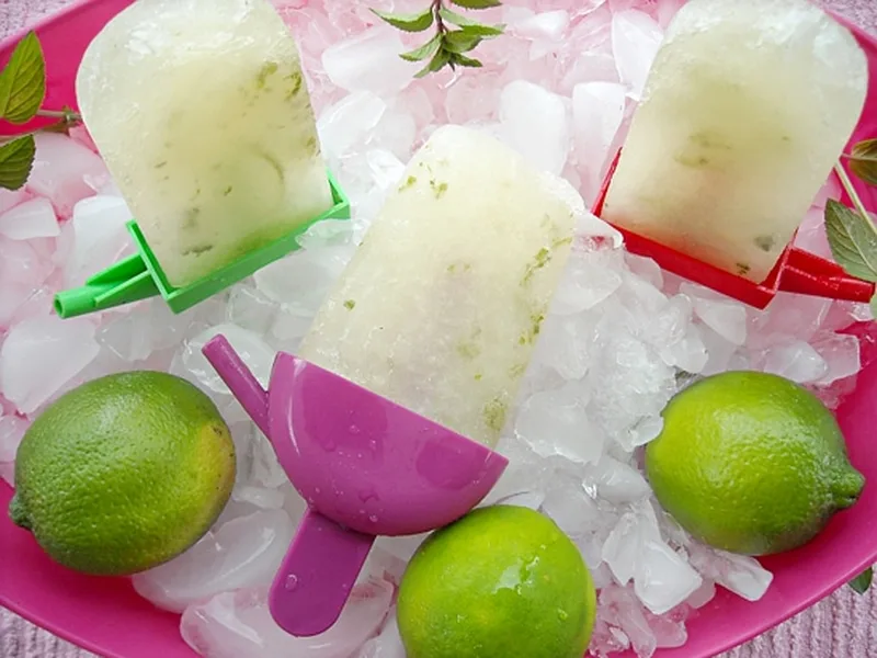 Mojito Ice Pops with Fresh Mint and Lime Zest