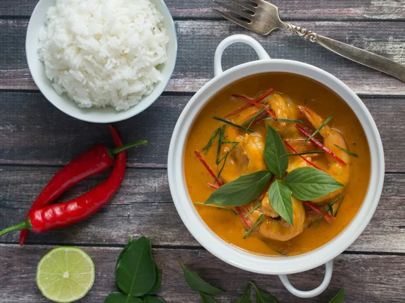 Quick Thai Red Curry Shrimp with Coconut Milk