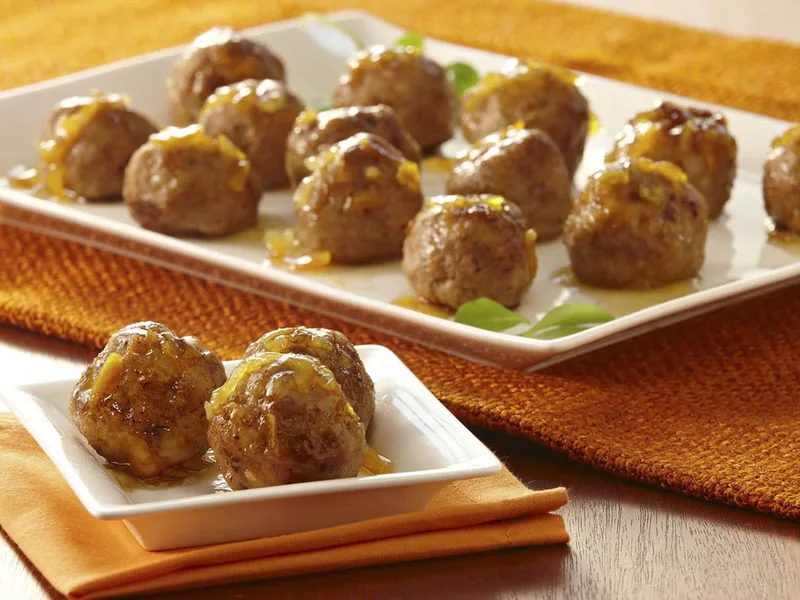 Orange Glazed Turkey Meatballs with Wine Vinegar