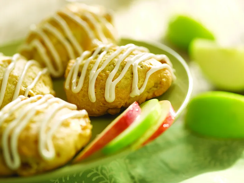Spiced Apple Drop Cookies with Cinnamon Frosting