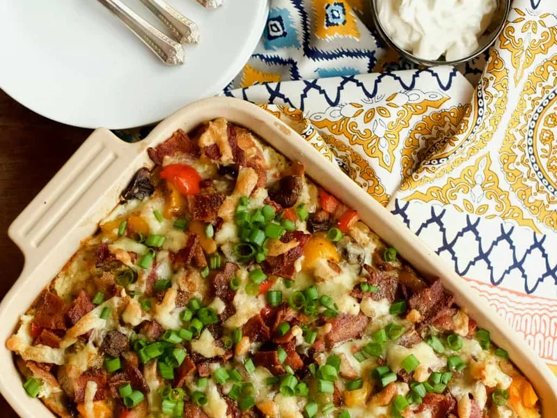 Make-Ahead Winter Breakfast Casserole with Sausage and Cheese