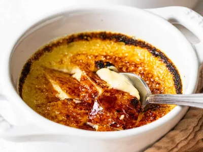 Easy Eggnog Ice Cream Creme Brulee with Caramelized Sugar