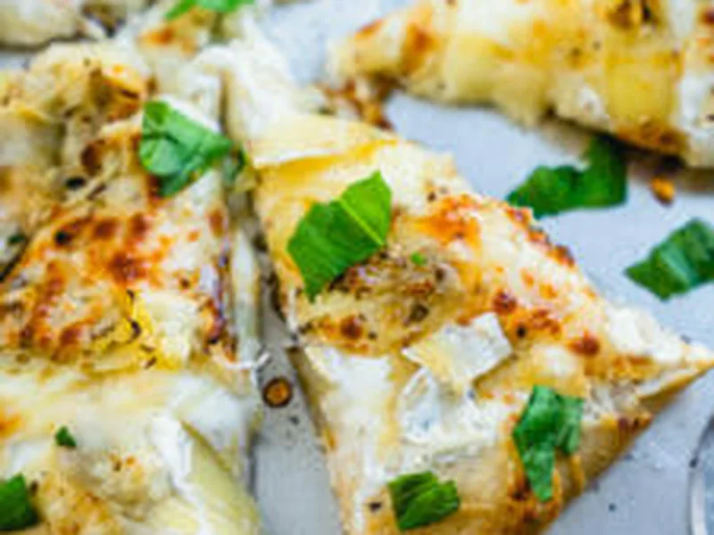 Three Cheese Ricotta Pizza with Artichokes and Honey