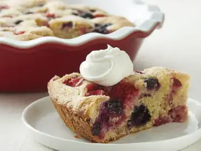 Easy Triple Berry Cake with Fresh Berries