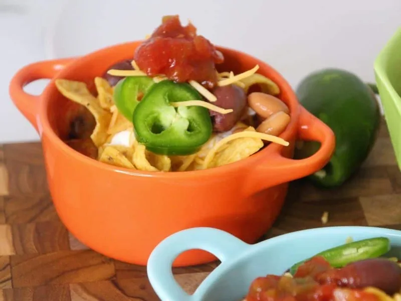 Air Fryer Frito Pie with Ground Beef and Beans
