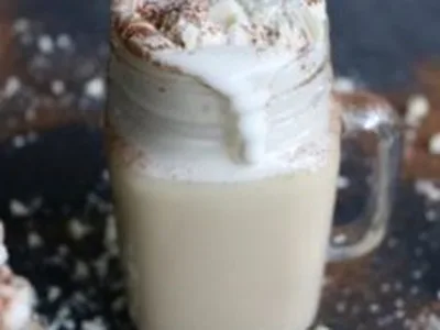 Boozy Bailey's White Hot Chocolate with Vanilla Bean