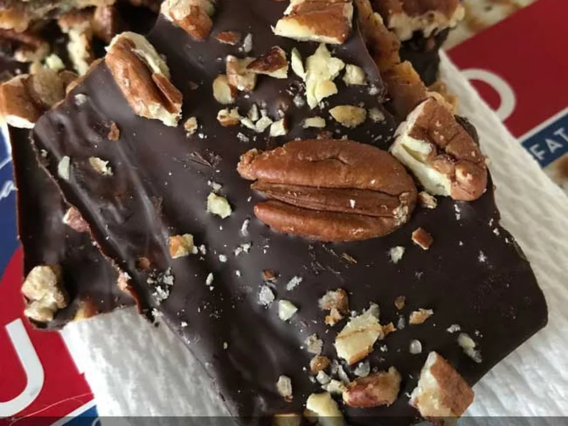 Quick Small Batch Matzo Crunch with Chocolate and Pecans