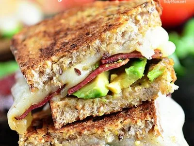 Bacon Avocado Mozzarella Grilled Cheese