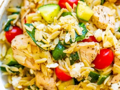 Greek Lemon Chicken and Orzo with Feta