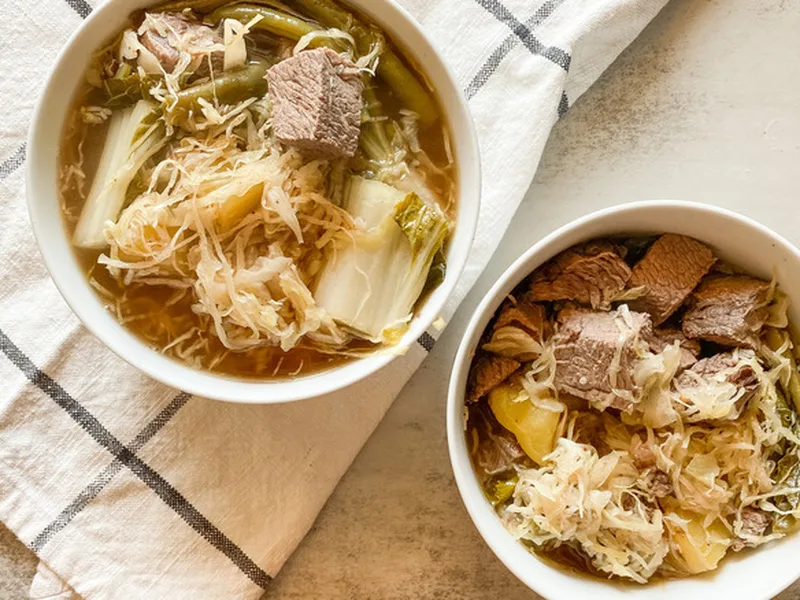 Slow Cooker Beef Sinigang with Tamarind and Vegetables