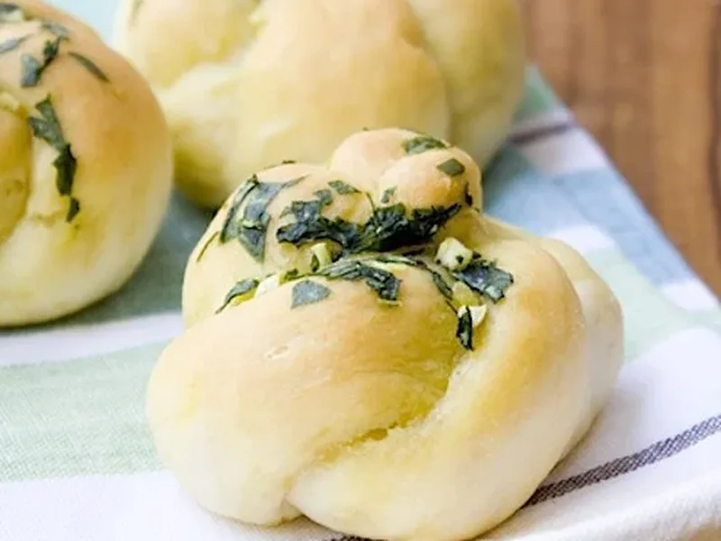 Soft Homemade Garlic Knots with Herb Butter Glaze