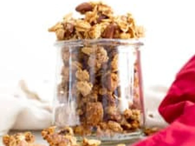 Chai Spiced Healthy Granola with Mixed Nuts and Maple Syrup