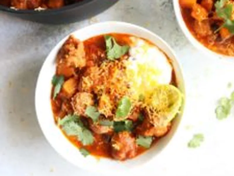 Butternut Squash Black Bean Sausage Chili