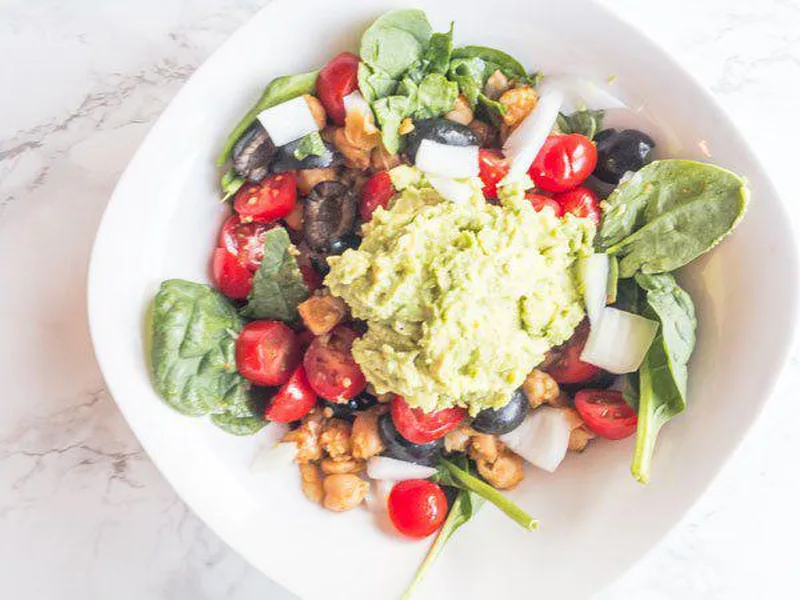 Crispy Chili Lime Chickpea & Salsa Verde Bowl