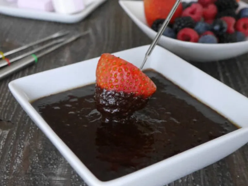 Low Carb Chocolate Fondue with Brandy