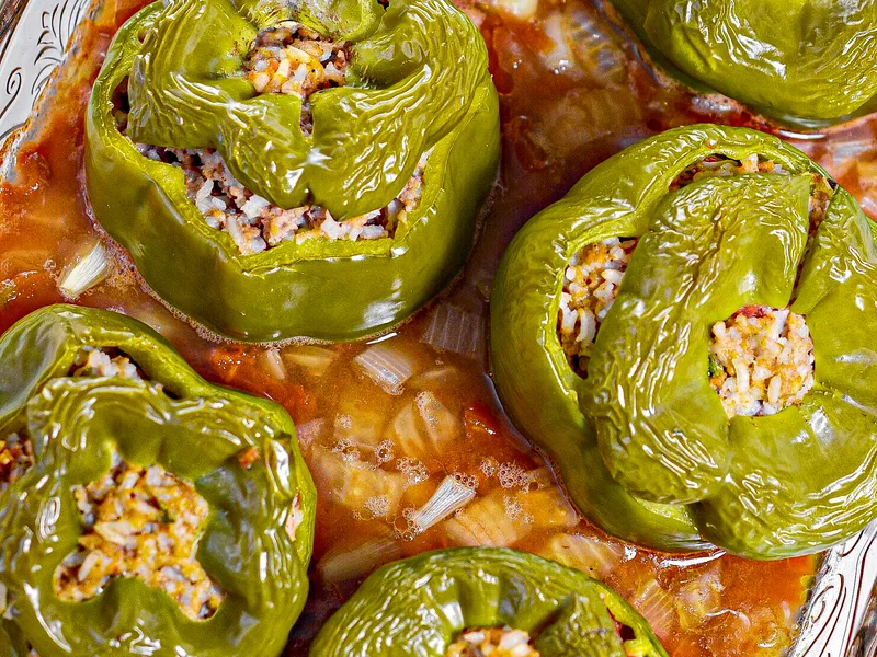 Beef and Rice Stuffed Bell Peppers