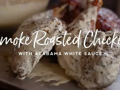 Smoke Roasted Chicken with Alabama White Sauce