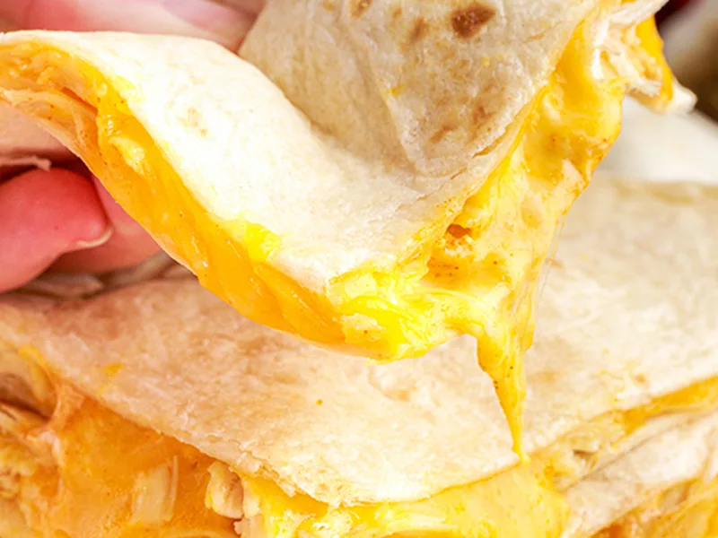 Microwave Chicken Quesadilla with Tex-Mex Sauce