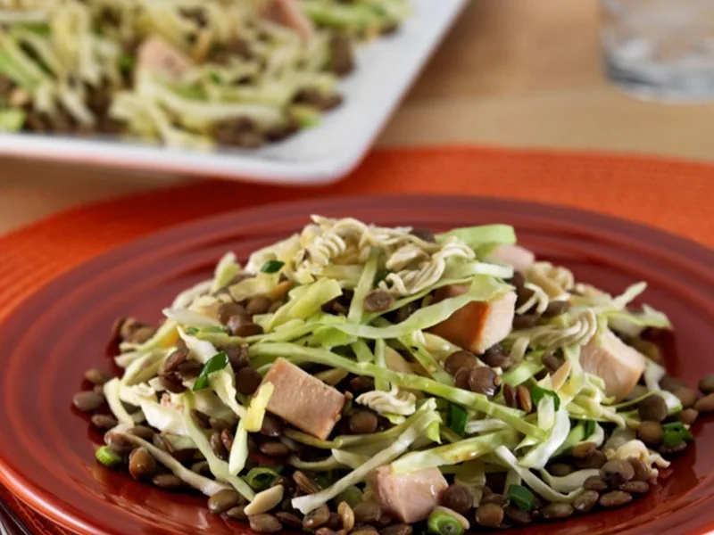 Oriental Chicken Salad with Lentils