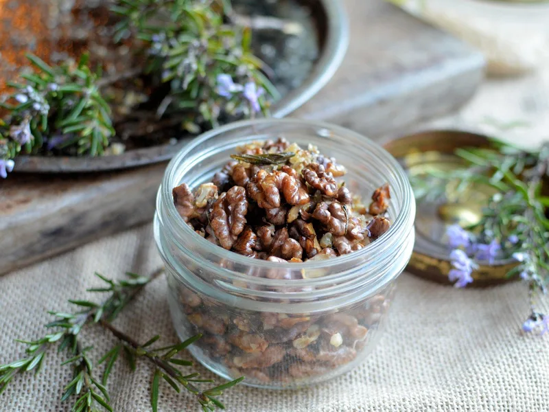 Rosemary Smoked Salt Roasted Walnuts