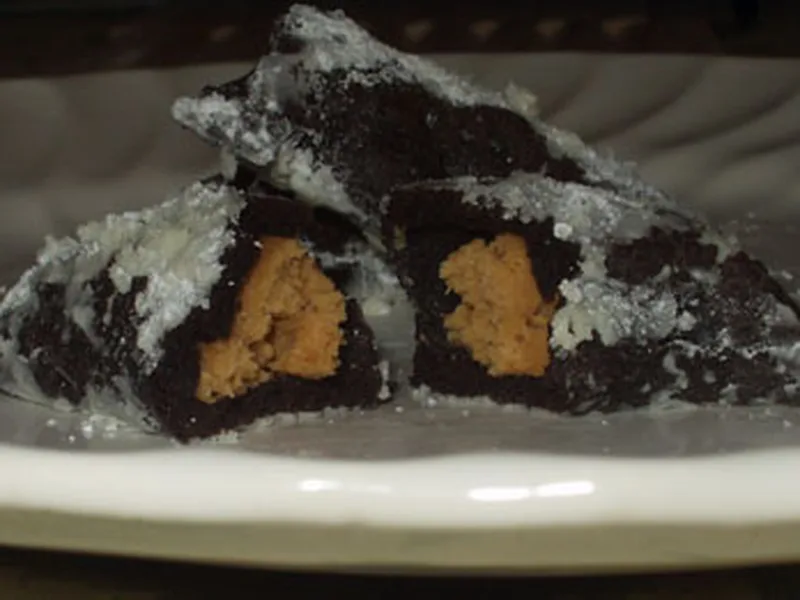 Dutch Cocoa Peanut Butter Filled Chocolate Crescents