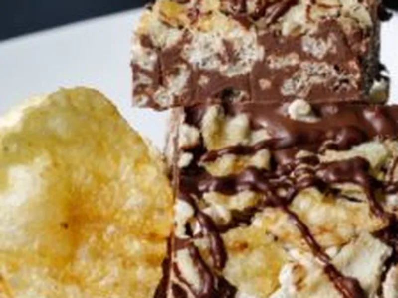 Salty-Sweet Triple Chocolate Bark with Rice Krispies