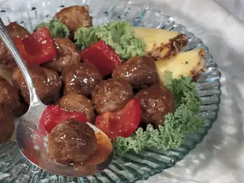 Apricot Sweet and Sour Meatballs with Hoisin Glaze