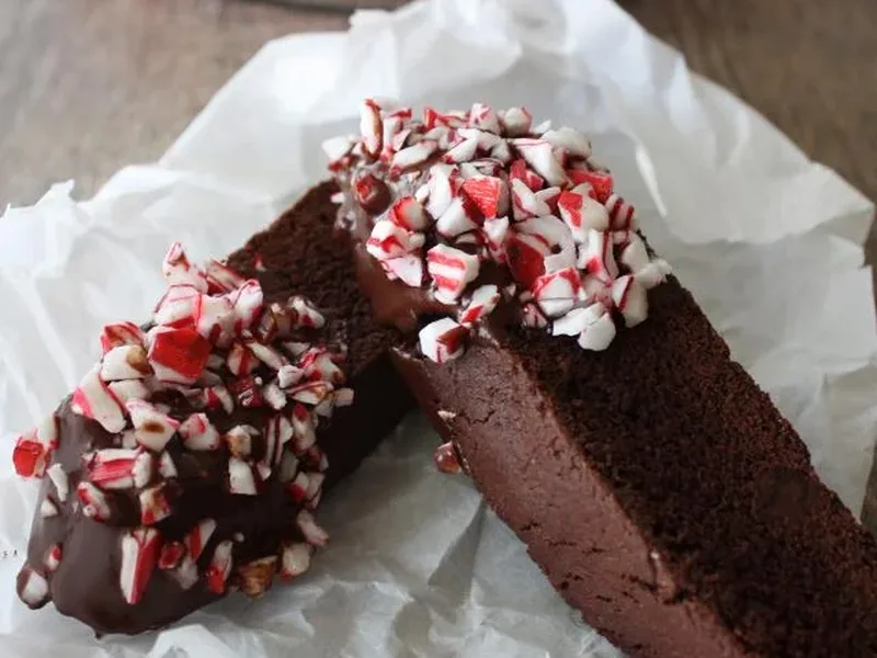 Double Chocolate Peppermint Biscotti with Dark Chocolate Glaze