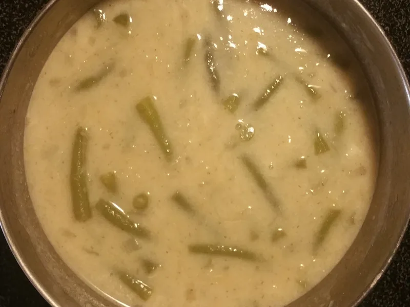 Russian Green Bean and Potato Soup with Sauerkraut