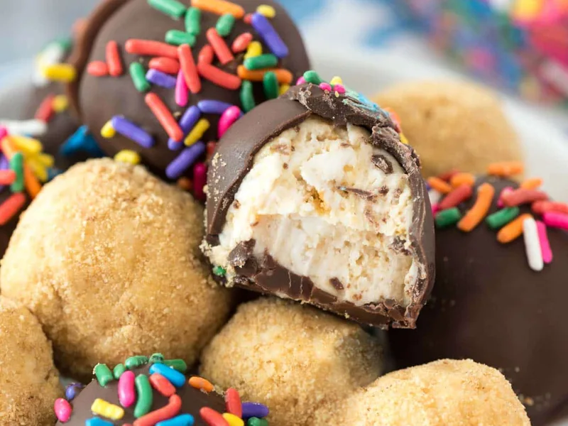 No Bake Cheesecake Truffles Three Ways - Graham Chocolate Fried