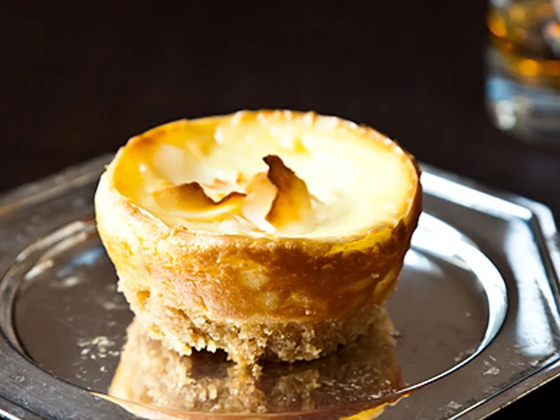 Lime Coconut Mini Cheesecakes with Saltine Crust