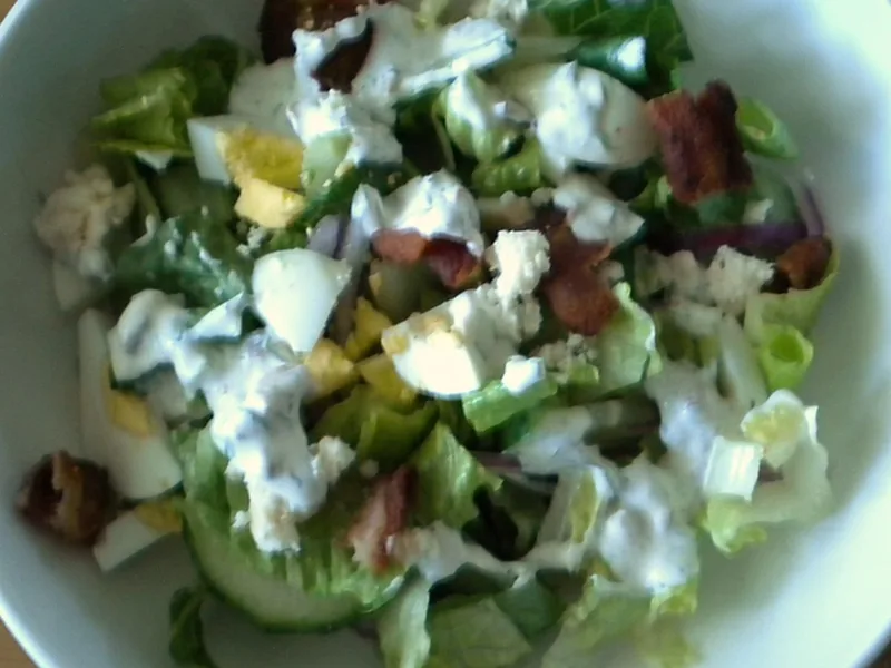 Dilled Bacon Chopped Salad with Blue Cheese and Creamy Dressing