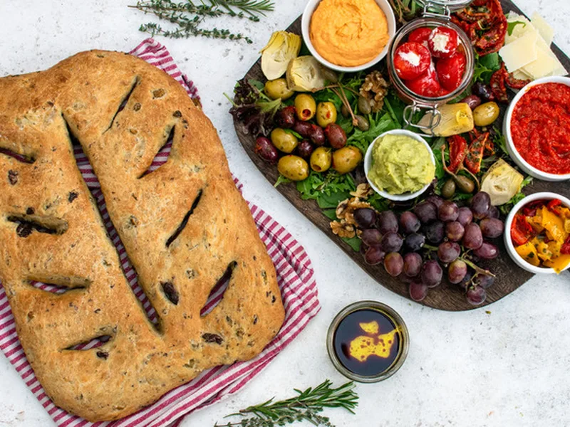 Mediterranean Herb Olive Fougasse With Fresh Rosemary