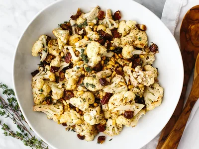 Za'atar Roasted Cauliflower with Dates and Pine Nuts