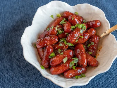 Spicy Baked Little Smokies with Chili Garlic Glaze