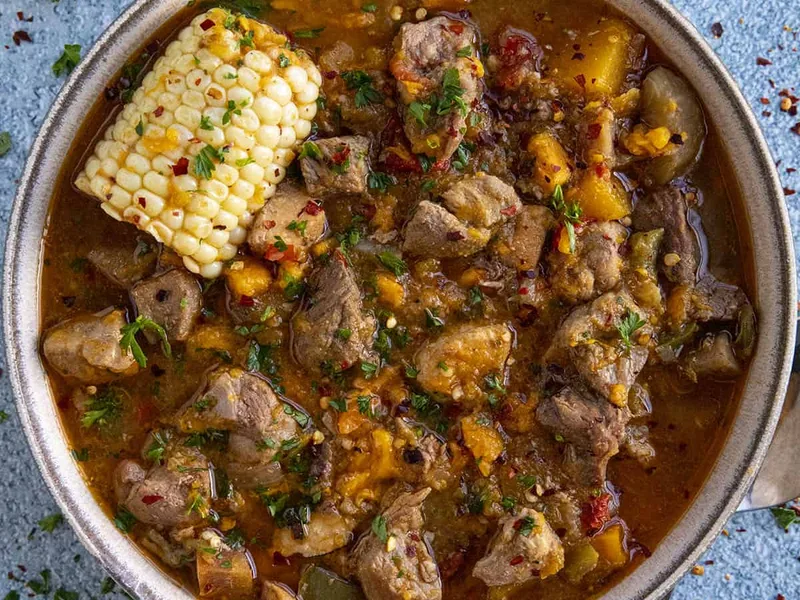 Traditional Latin American Sancocho Stew with Three Meats