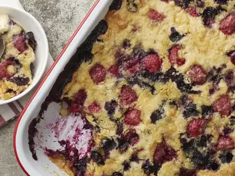 Classic Mixed Berry Dump Cake with Lemon and Ginger