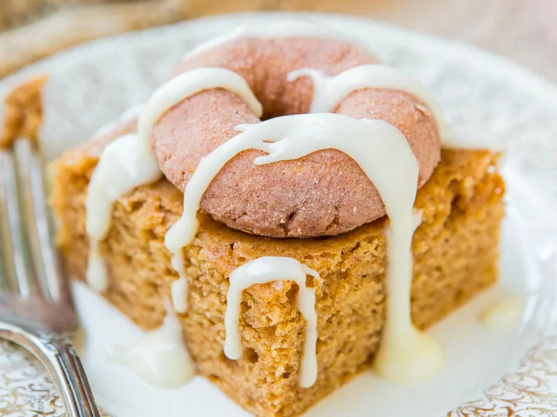 Cinnamon-Sugar Snickerdoodle Cake with Mini Donut Topping