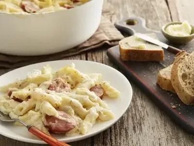 Creamy Italian Sausage Penne Casserole with Three Cheeses