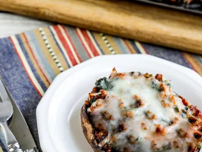 Grilled Stuffed Portobello Mushrooms with Italian Sausage