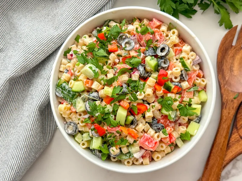Creamy Ditalini Pasta Salad with Garden Vegetables